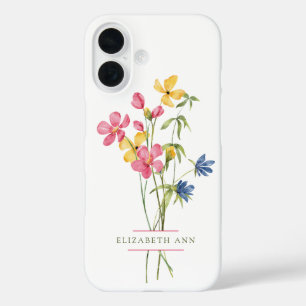 Coque Pour iPhone 16 Bouquet fleur sauvage personnalisé