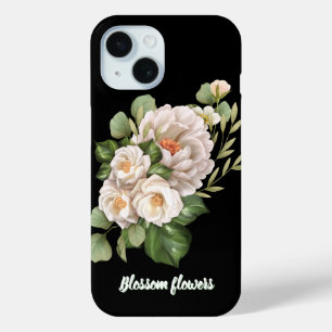 Coque Case-Mate iPhone Bouquet floral blanc élégant avec feuilles vertes