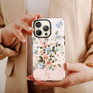Coque Case-Mate iPhone Bouquet floral bleu Girly iPhone 14 Coque-Mate C