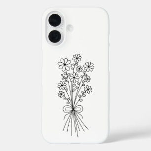 Coque Pour iPhone 16 Bouquet floral minimaliste