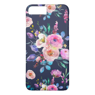 Coque iPhone 8 Plus/7 Plus Bouquet Motif bleu et coloré