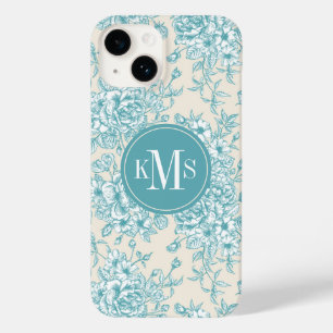 Coque Case-Mate iPhone Bouquet Rose bleu Jardin Motif Floral