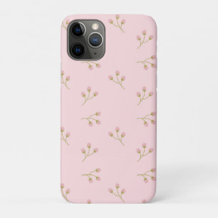 Case-Mate iPhone Case Bourgeons de fleurs roses Tige verte Floral Printe