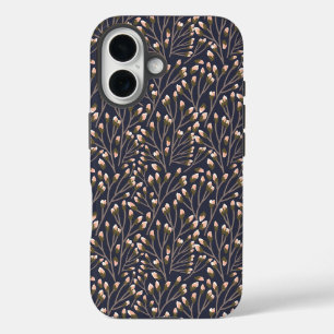 Coque Pour iPhone 16 Bourgeons roses délicats sur branches brunes