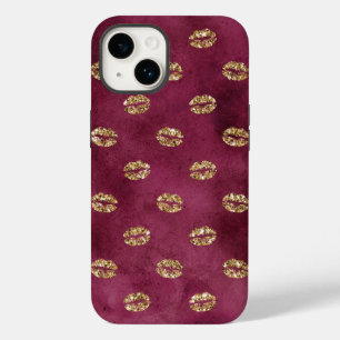 Coque Case-Mate iPhone Bourgogne Gold Parties scintillant Baisers Lièvres