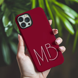 Coque iPhone 16 Pro Max Bourgogne ModerneInitiales Contemporaines Monogram