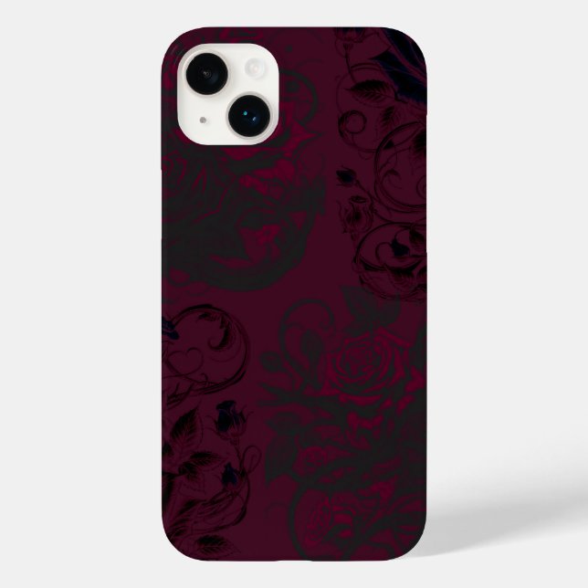 Coques Case-Mate iPhone Bourgogne & Noir Dark Garden Gothique Glam (Verso)