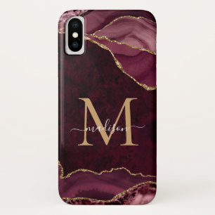 Case-Mate iPhone Case Bourgogne Rouge or Parties scintillant Agate Gemst