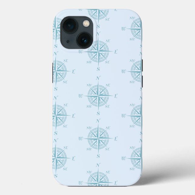 Coques Case-Mate iPhone Boussole de navigation maritime bleue (Verso)