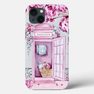 Case-Mate iPhone Case Bouteille de téléphone rose floral personnalisée