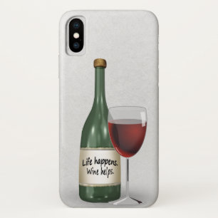 Case-Mate iPhone Case Bouteille de vin et de verre avec citation