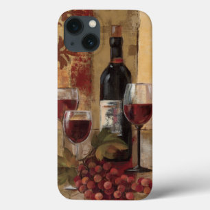 Etui iPhone 13 Bouteille de vin et verres de vin