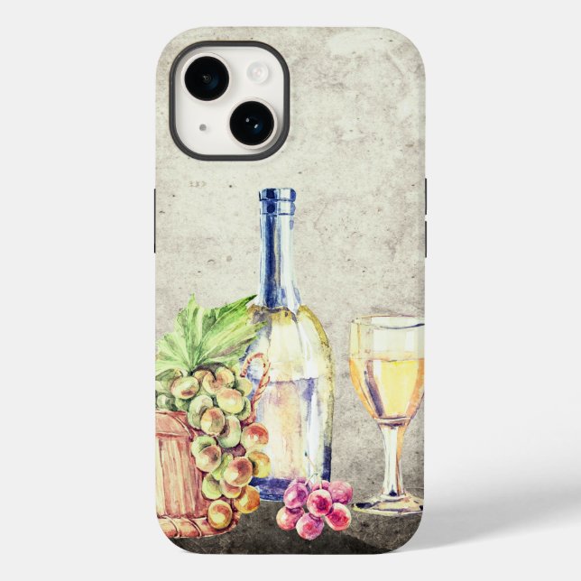 Coques Case-Mate iPhone Bouteille de vin, Wineglass Grapes Vignoble (Verso)