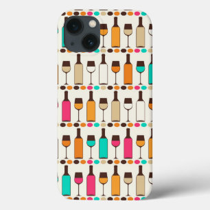 Etui iPhone 13 Bouteilles et verres rétro
