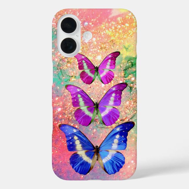 COQUES Case-Mate iPhone BOUTEILLES ROSES BLEU PURPLE EN PARKLES D'OR (Verso)