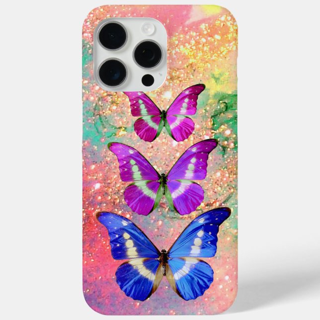 COQUES Case-Mate iPhone BOUTEILLES ROSES BLEU PURPLE EN PARKLES D'OR (Verso)