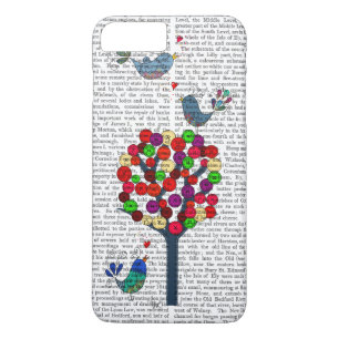 Coques Pour iPhone Bouton Arbre et oiseaux Bleu