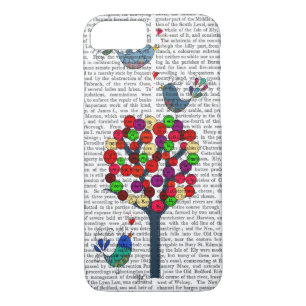 Coque Case-Mate iPhone Bouton Arbre et oiseaux Bleu