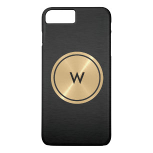 Case-Mate iPhone Case Bouton d'or et métal en acier inoxydable noir