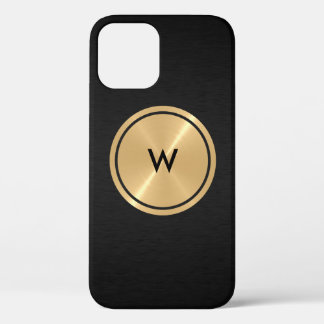 Case-Mate iPhone Case Bouton d'or et métal en acier inoxydable noir