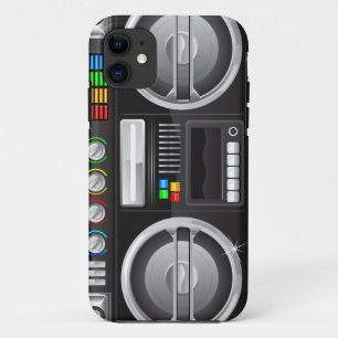 Coque Case-Mate iPhone boutons arc-en-ciel rétro boombox ghetto master