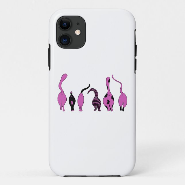 Coques Case-Mate iPhone Boutons de chat violet (Dos)