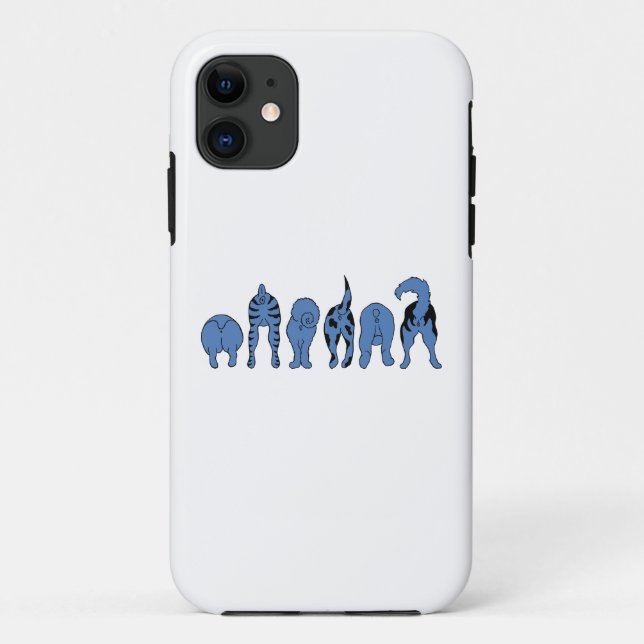 Coques Case-Mate iPhone Boutons de chien bleu (Dos)