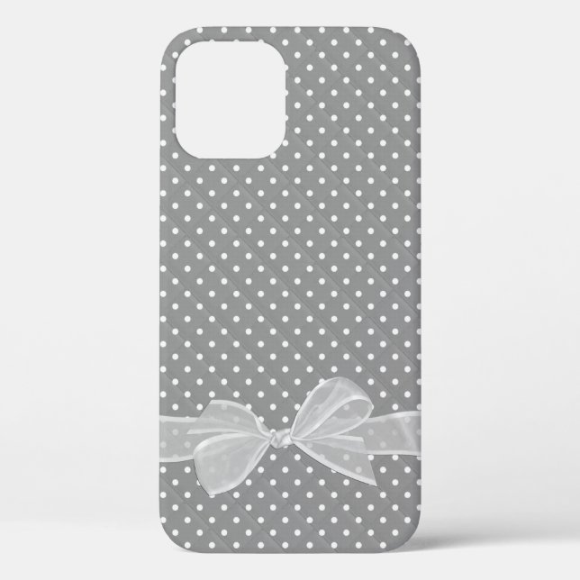 Coques Case-Mate iPhone Bow blanc Sheer sur Pois (Verso)