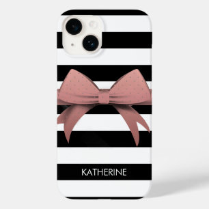 Coque Case-Mate iPhone Bow rose et rayures
