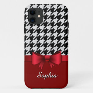 Coques Pour iPhone Bow rouge Motif noir blanc