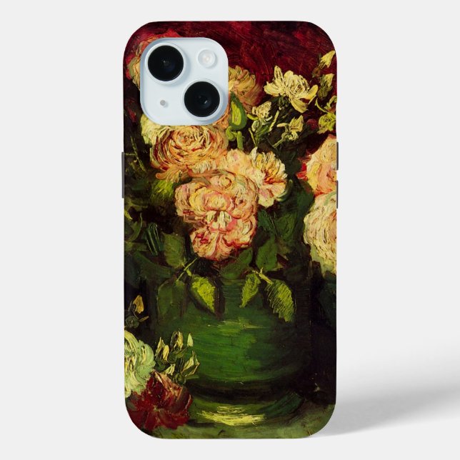 Coques Case-Mate iPhone Bowl avec Peonies et Roses par Vincent van Gogh (Verso)