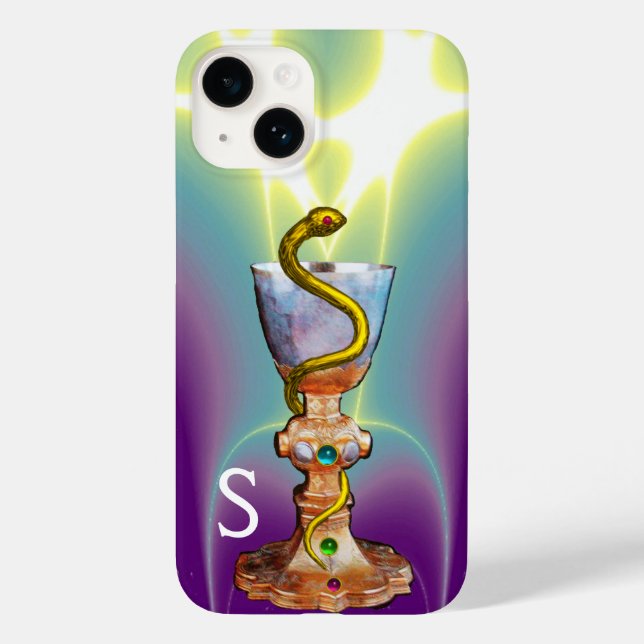 Coques Case-Mate iPhone BOWL OF HYGEIA Medicine, Pharmacie Monogramme Turq (Verso)