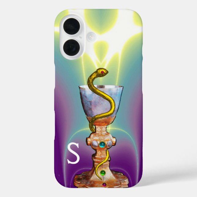 Coques Case-Mate iPhone BOWL OF HYGEIA Medicine, Pharmacie Monogramme Turq (Verso)