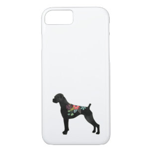 Case-Mate iPhone Case Boxer Chien race Boho naturel Floral Silhouette Ca