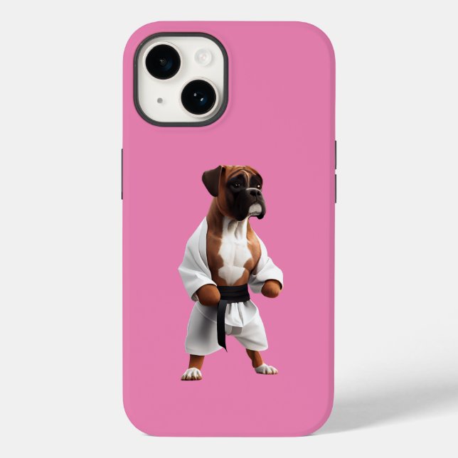 Coques Case-Mate iPhone Boxer Dog Jouer Karate, Boxer Dog Karate Joueur (Verso)