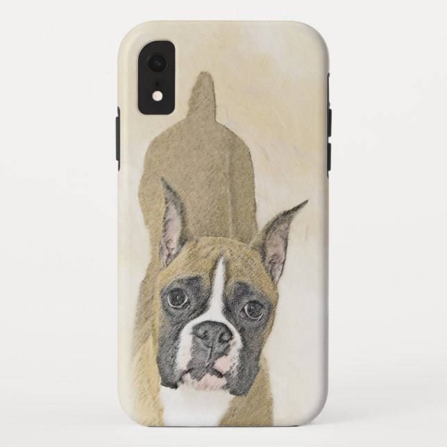 Coques Case-Mate iPhone Boxer Painting - Joli Art Original de Chien (Dos)