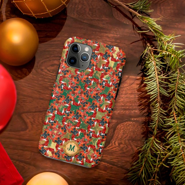 Coques Case-Mate iPhone Boxer vert doré Chien mignon Noël (Créateur téléchargé)