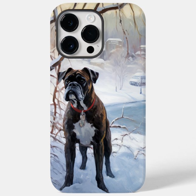 Coques Case-Mate iPhone Boxeur Qu'il neige Noël (Verso)