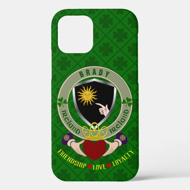 Coques Case-Mate iPhone Brady Irish Shield & Claddagh Personnalisé (Verso)