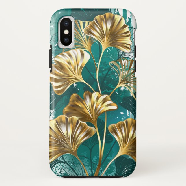 Coques Case-Mate iPhone Branche avec Feuilles d'or Ginko Biloba (Dos)