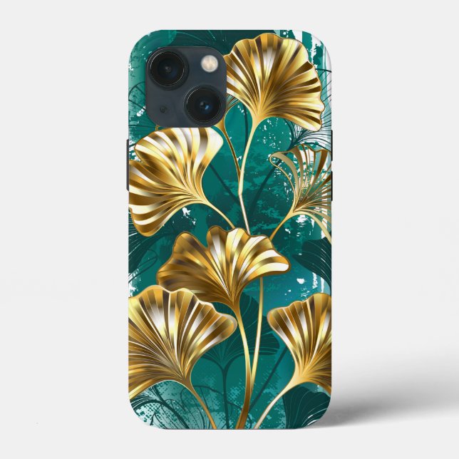 Coques Case-Mate iPhone Branche avec Feuilles d'or Ginko Biloba (Verso)