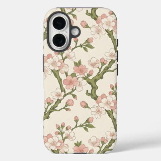 Coque Pour iPhone 16 Branche de fleurs de cerisier rougissantes | Fleur