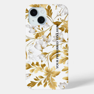 Coque Case-Mate iPhone Branche Florale Or En Floraison Sur Arrière - plan