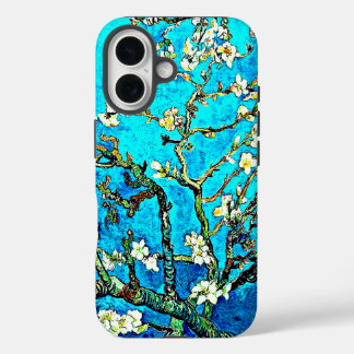Coque Pour iPhone 16 Branches avec fleurs d'amandier,