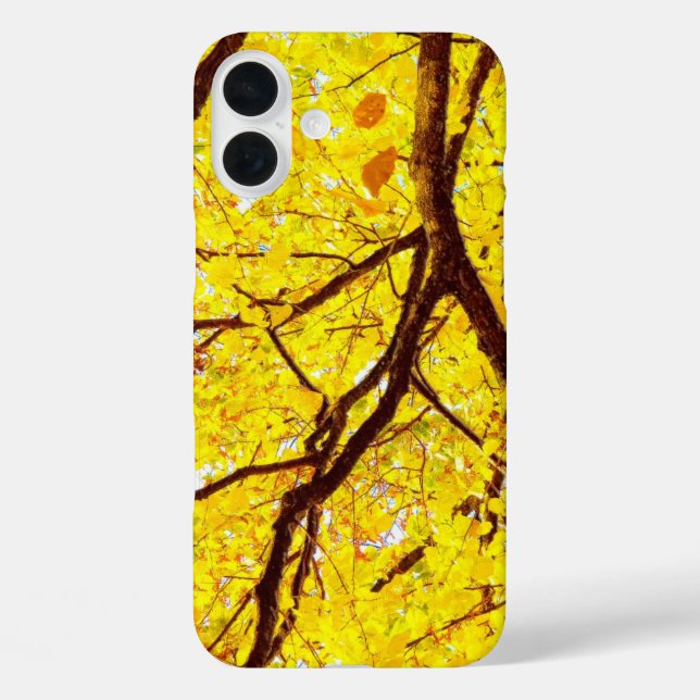Coques Case-Mate iPhone Branches d'automne - jaune doré (Verso)