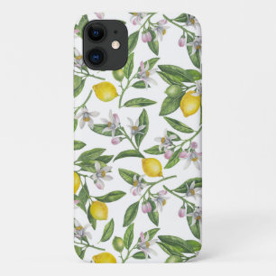 Case-Mate iPhone Case Branches de citron avec fleurs et fruits sur blanc