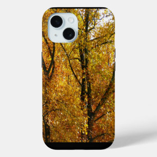 Coque Case-Mate iPhone Branches de feuilles jaunes couleur automne lumine
