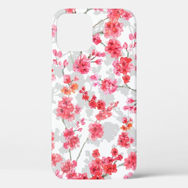 Coques Case-Mate iPhone Branches de fleurs de cerisiers sur le fond blanc  (Verso)