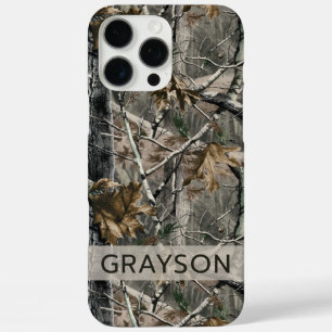 Coque iPhone 16 Pro Max Branches de forêt Camouflage Personnalisé