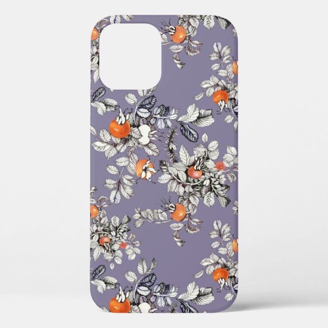 Coques Case-Mate iPhone Branches Roses sauvages : Motif pourpre. (Verso)